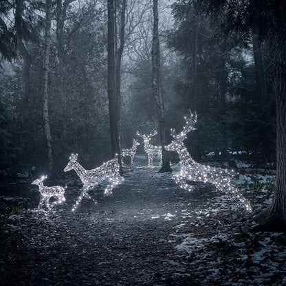 5-Piece Christmas Reindeer Set with Dual-Colour LED Lights