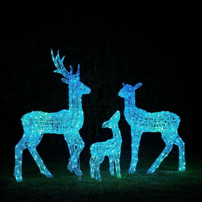 Smart RGB LED Light-Up Reindeer Set with Wi-Fi Control