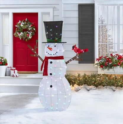 1.82m Sparkling Snowman with 100 Multicolour LEDs