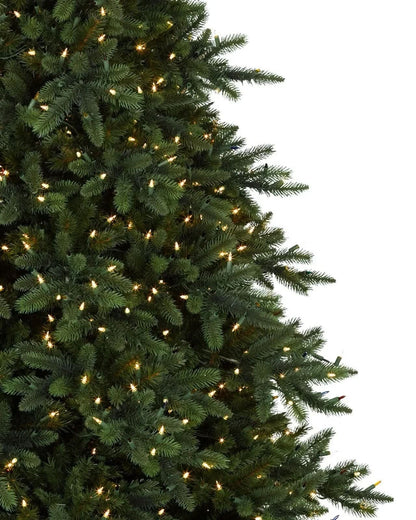 California Baby Redwood Christmas Tree with Hinged Branches, Metal Stand and Built-In Micro LEDs