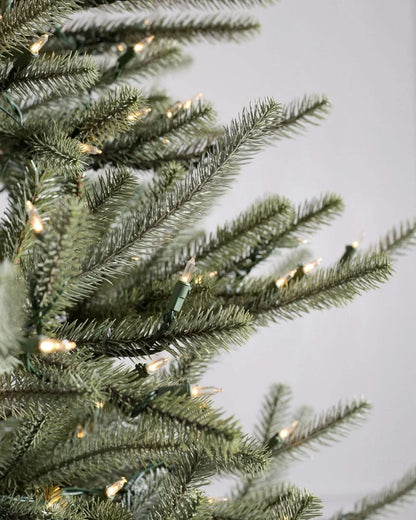 Sanibel Spruce Christmas Tree with Hinged Branches, Metal Stand and Built-In Micro LEDs
