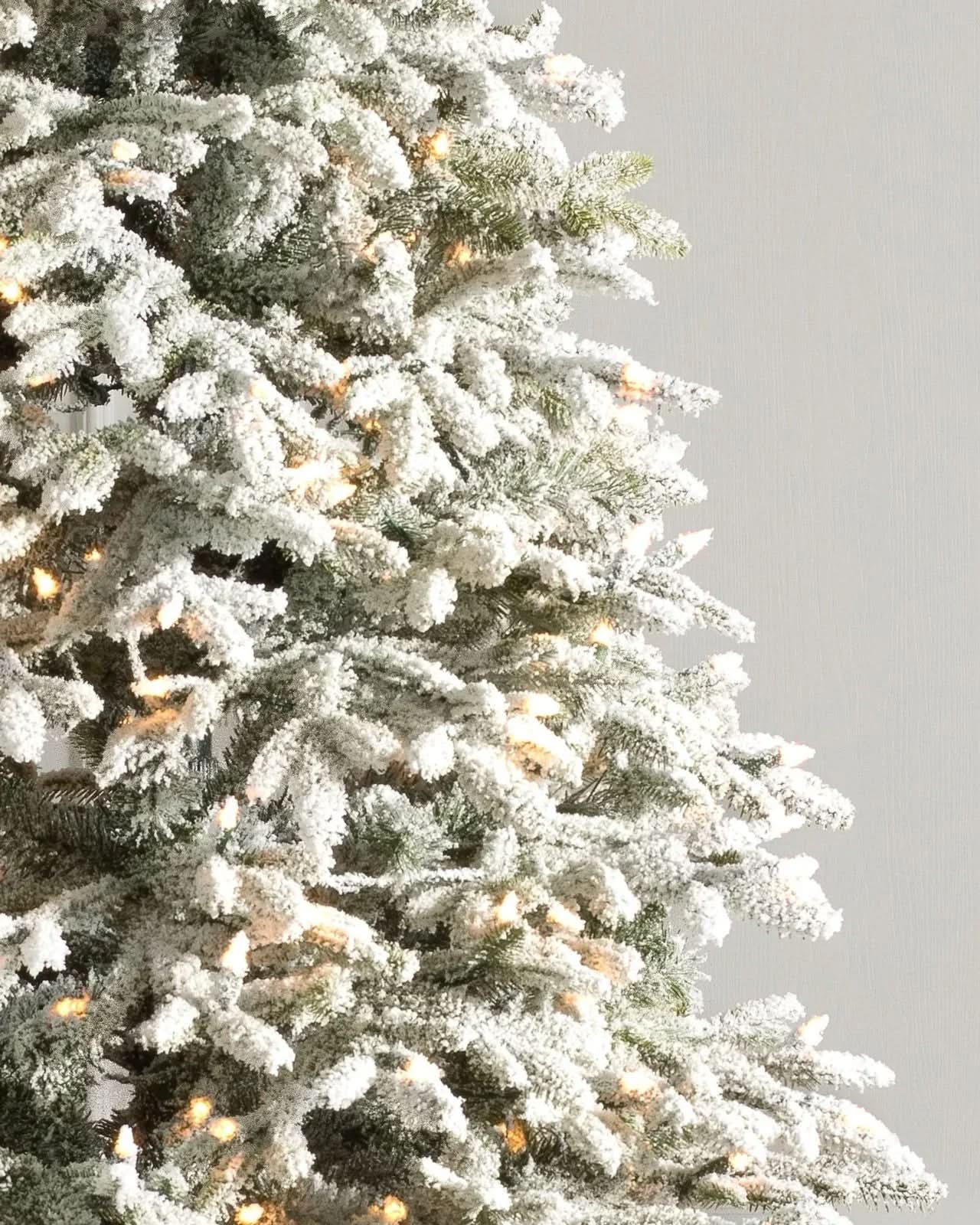Nevada Frosted Fraser Christmas Tree with Hinged Branches, Metal Stand and Built-In Micro LEDs