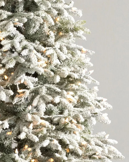 Nevada Frosted Fraser Christmas Tree with Hinged Branches, Metal Stand and Built-In Micro LEDs