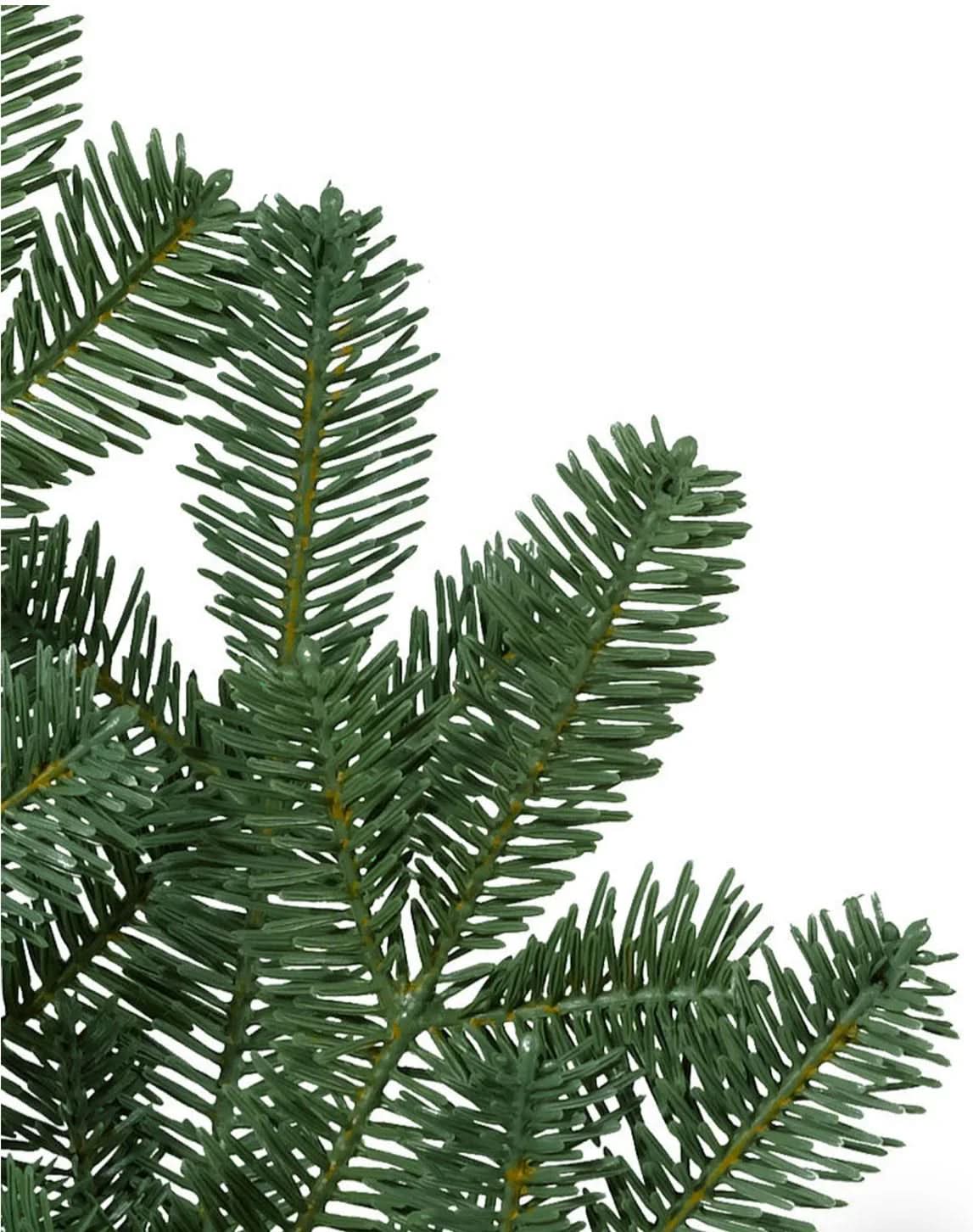 Green White Spruce Christmas Tree with Hinged Branches, Metal Stand and Built-In Micro LEDs