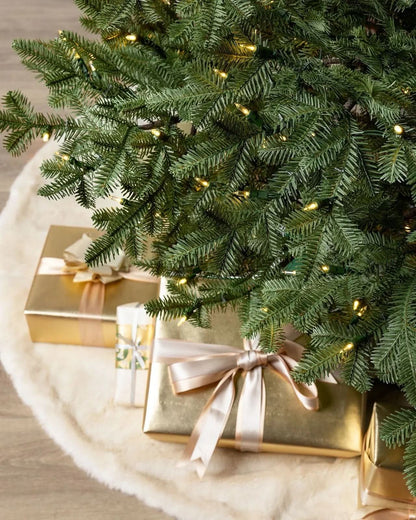 Premium Green Flip Tree Christmas Tree with Hinged Branches, Metal Stand with Wheels and Built-In Micro LEDs