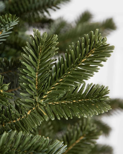 Traditional Green Christmas Tree with Hinged Branches, Metal Stand and Built-In Micro LEDs