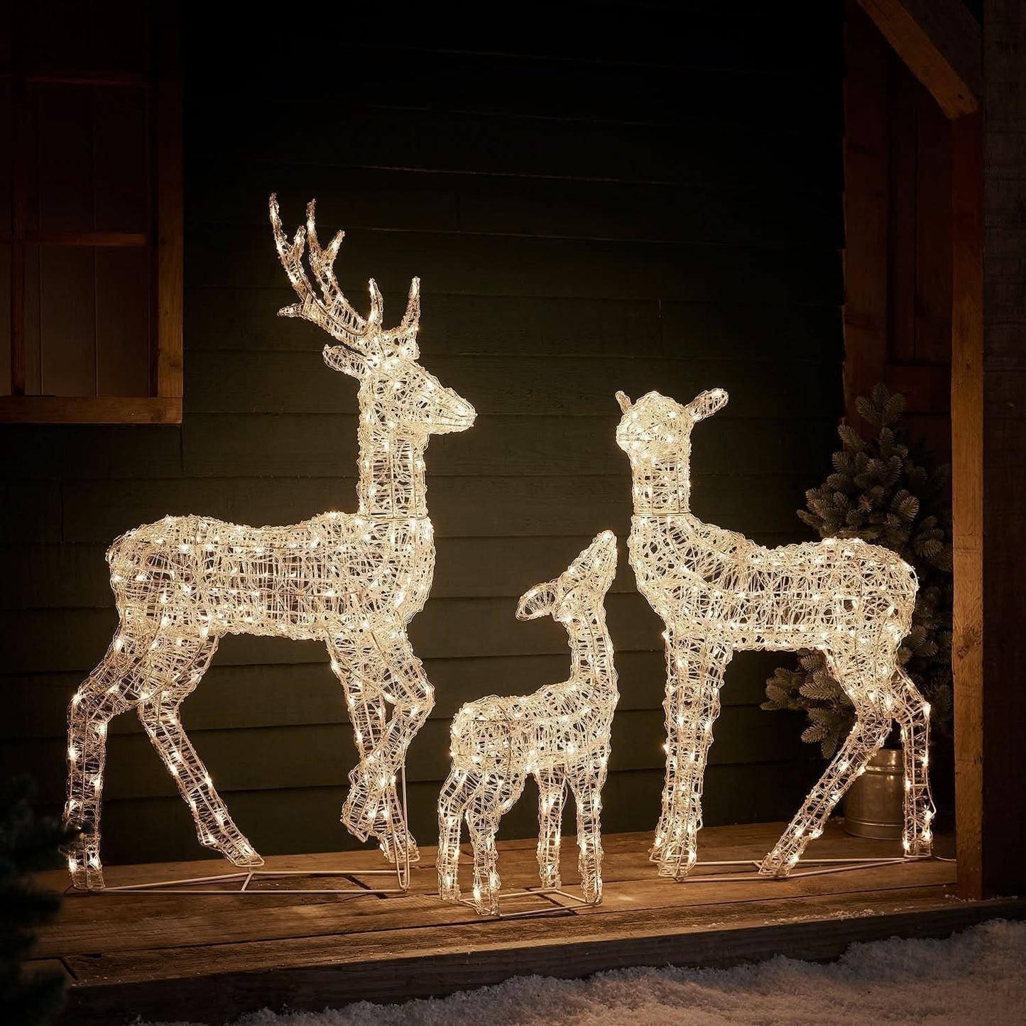 Smart RGB LED Light-Up Reindeer Set with Wi-Fi Control