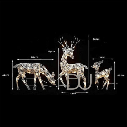 Illuminated Christmas Reindeer – Set of 3 (Dual Voltage)