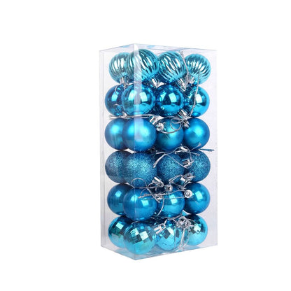 Christmas Tree Baubles – 36 Pieces | 4cm Colourful Glitter Ornaments