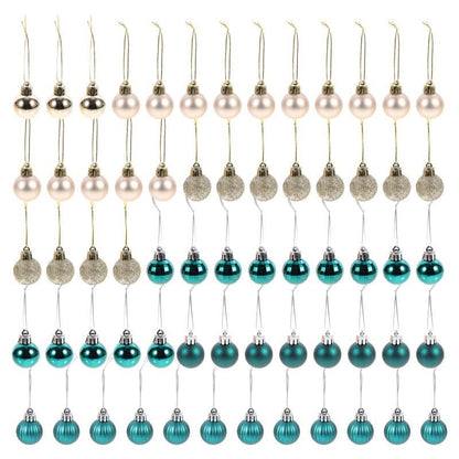 64-Piece Christmas Bauble Set – Gold & Blue