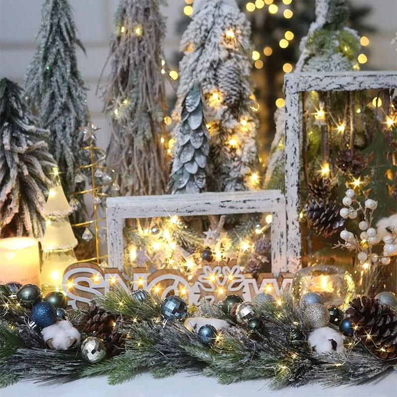 64-Piece Christmas Bauble Set – Gold & Blue
