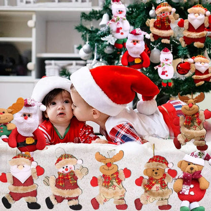 12Pcs Random Christmas Ornaments – Santa, Bear, Reindeer & Snowman 🎄