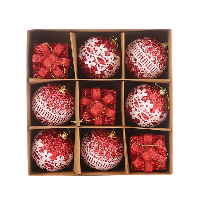 Christmas Baubles Set – 9 Pieces | 8CM
